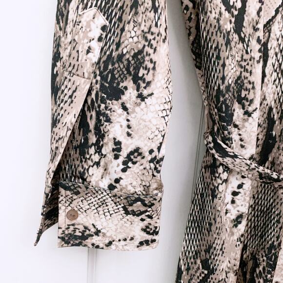 L'Agence Addison Python-Print Belted Shirtdress - Picture 11 of 12